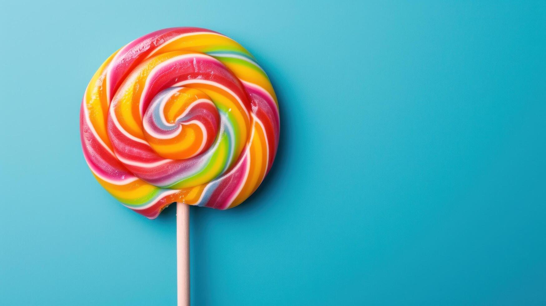 ai genererad lolly pop- annons bakgrund med kopia Plats foto