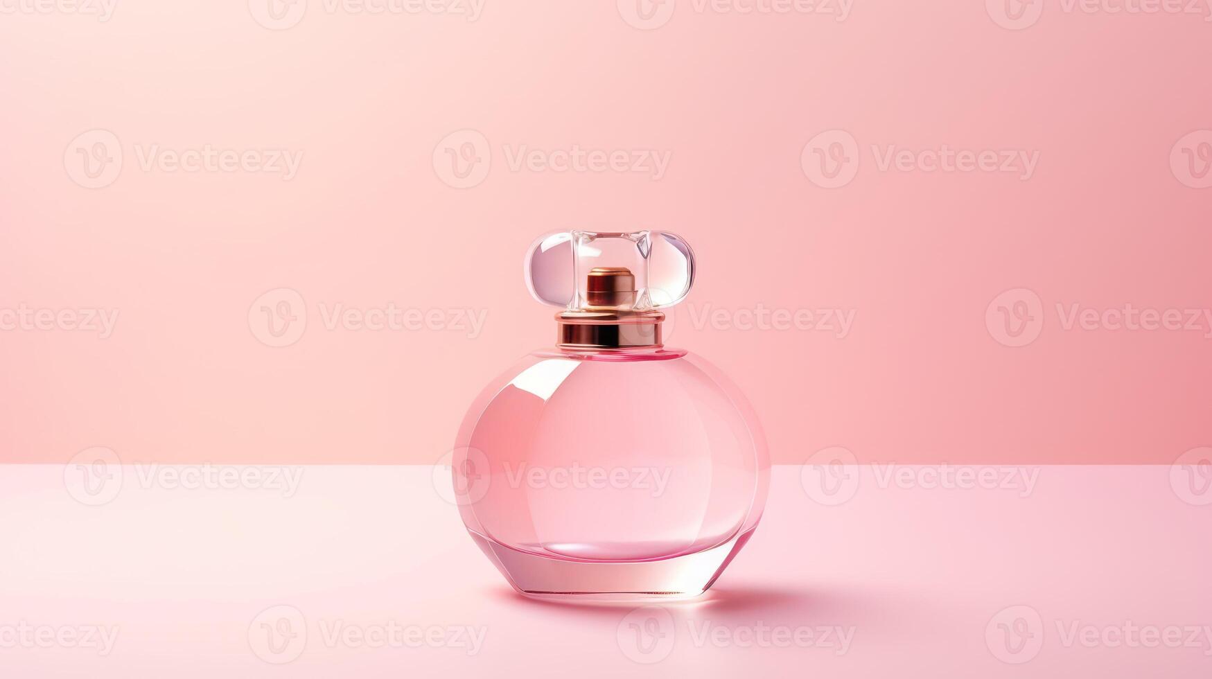 ai genererad parfym flaska på en rosa bakgrund foto