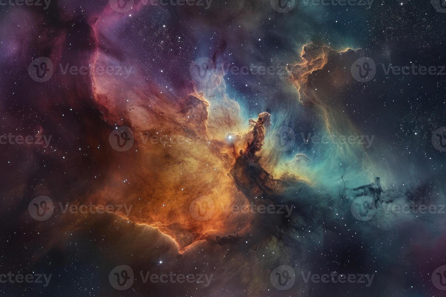 ai genererad eterisk nebulosa i pastell nyanser foto
