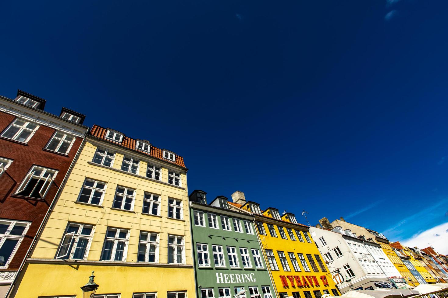 Köpenhamn, Danmark, 13 juni 2018 - detalj från Nyhavn i Köpenhamn, Danmark. nyhavn är ett 1600 -tals vatten- och nöjesdistrikt i Köpenhamn. foto