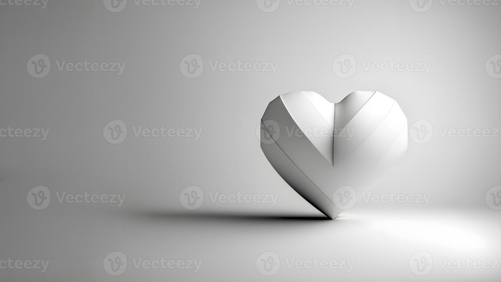 ai genererad minimalistisk valentines dag bakgrund med hjärta symbol, kopia Plats på de vänster sida, neuralt nätverk genererad konst foto