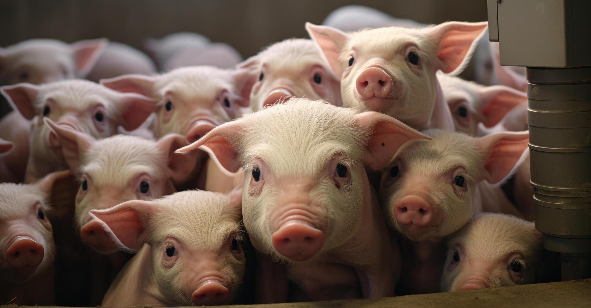 ai genererad grisar är varelse född och uppfödda i ett intensiv ladugård foto