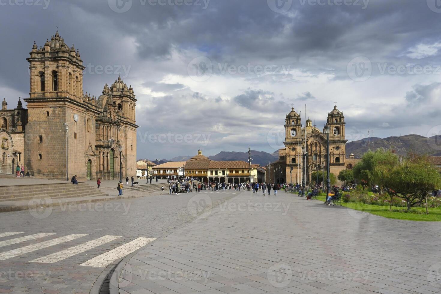 katedral av kusco eller katedral basilika av de jungfrulig av de antagande, torg de armas, cusco, peru foto