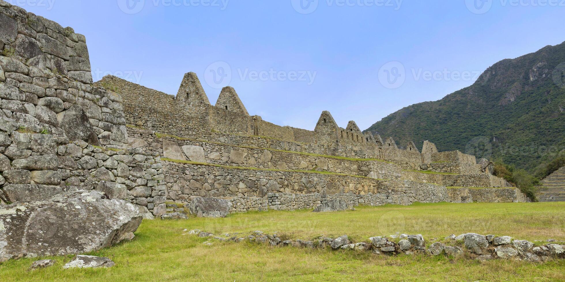 machu picchu, förstörd stad av de inkaor, andes cordilleria, urubamba provins, cusco, peru foto