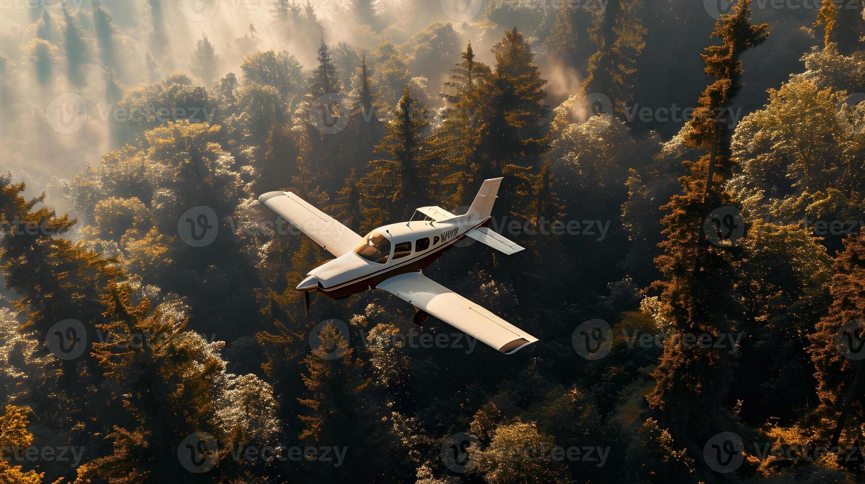 ai genererad skön Foto av flygplan på solnedgång symboliserar frihet av rörelse. begrepp av luft transport