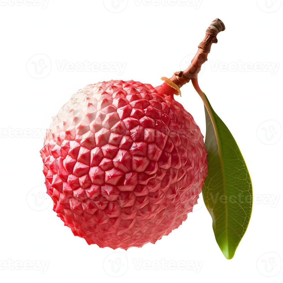 ai genererad färsk litchi - exotisk glädje isolerat på vit bakgrund foto