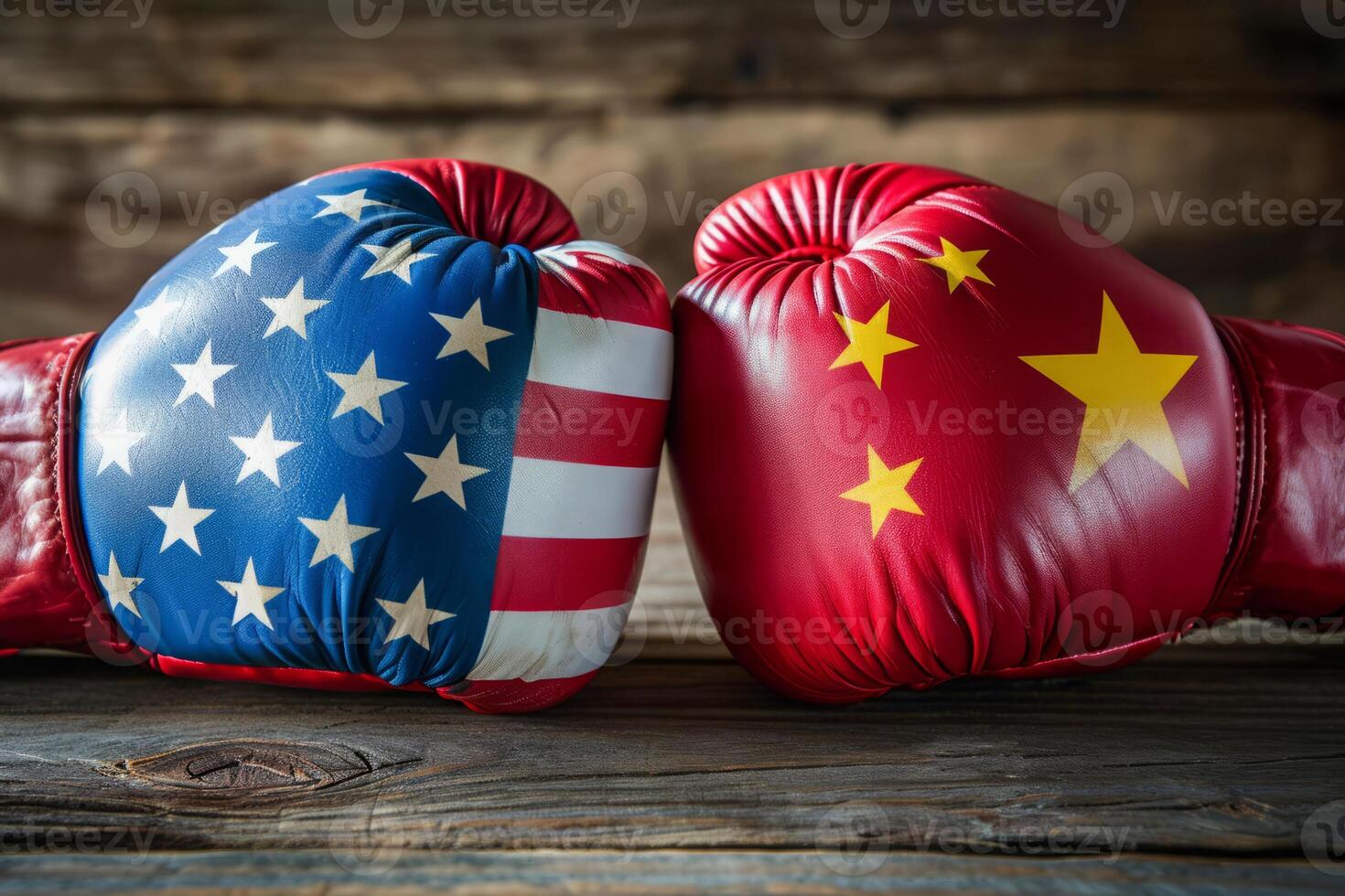 ai genererad begrepp av USA och Kina konkurrens och ekonomisk handel krig. resa och partnerskap begrepp foto