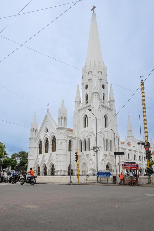 chennai, Indien - juli 14, 2023 san hem kyrka, också känd som st. Thomas katedral basilika foto