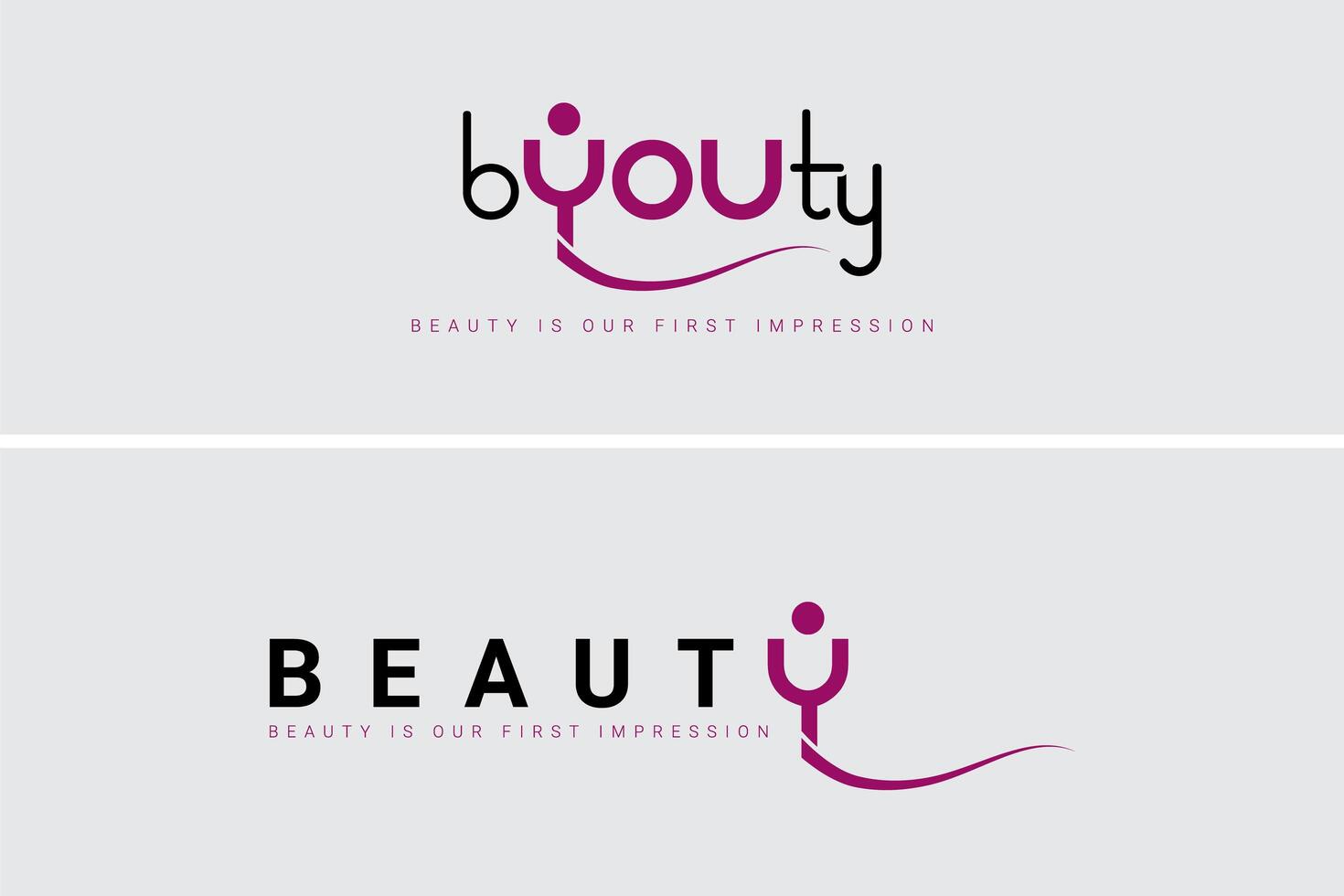 skönhet logotyp design för populär märken, platt logotyp för skönhet märken foto