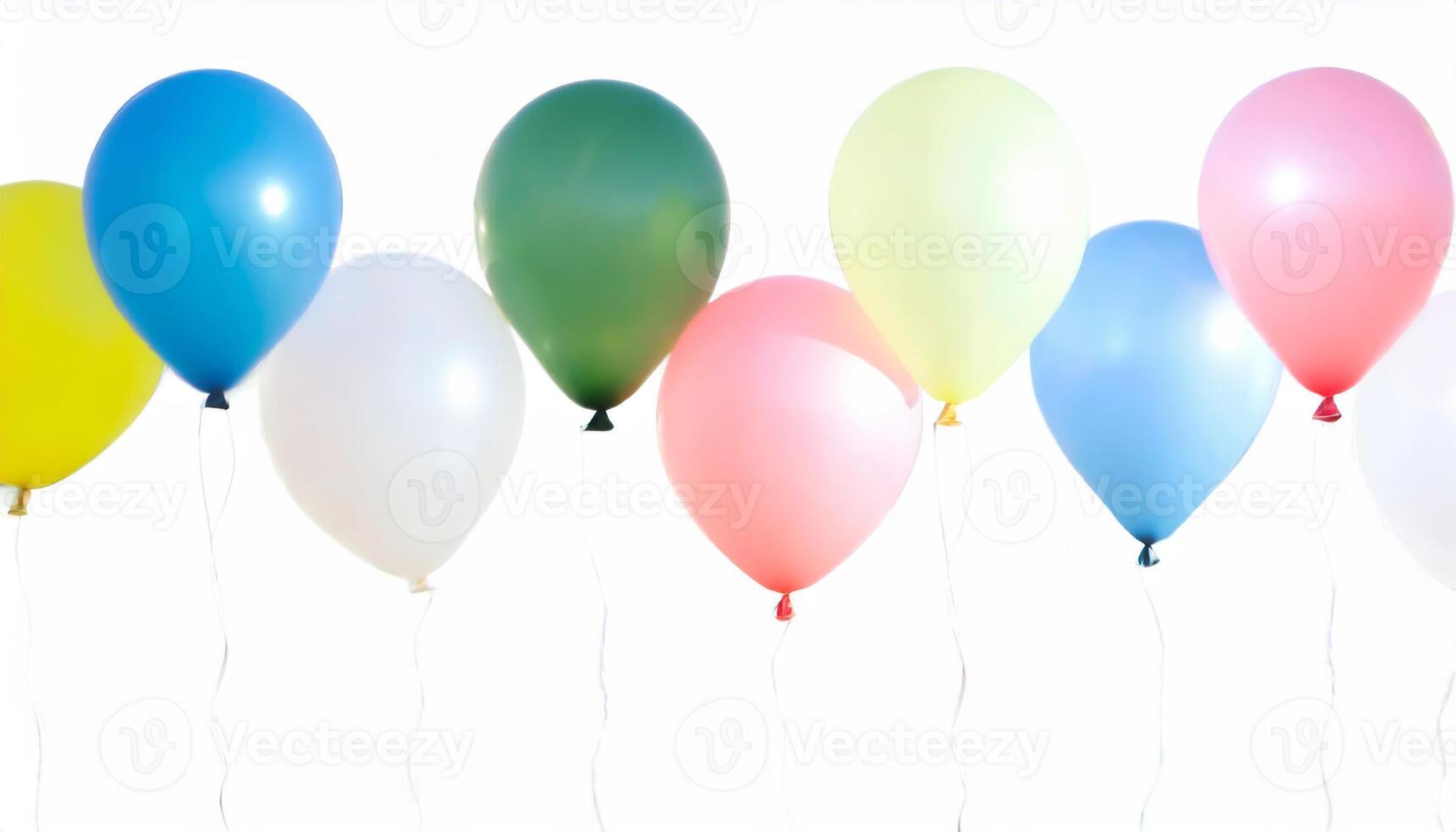 ai genererad färgrik ballonger dekoration, fest firande begrepp foto