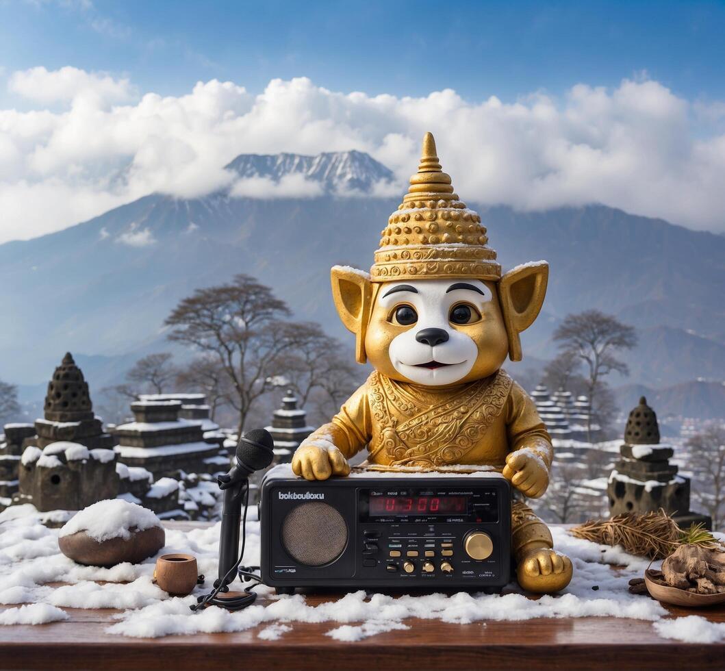 ai genererad rj apa maskot staty i chiang maj, thailand. foto