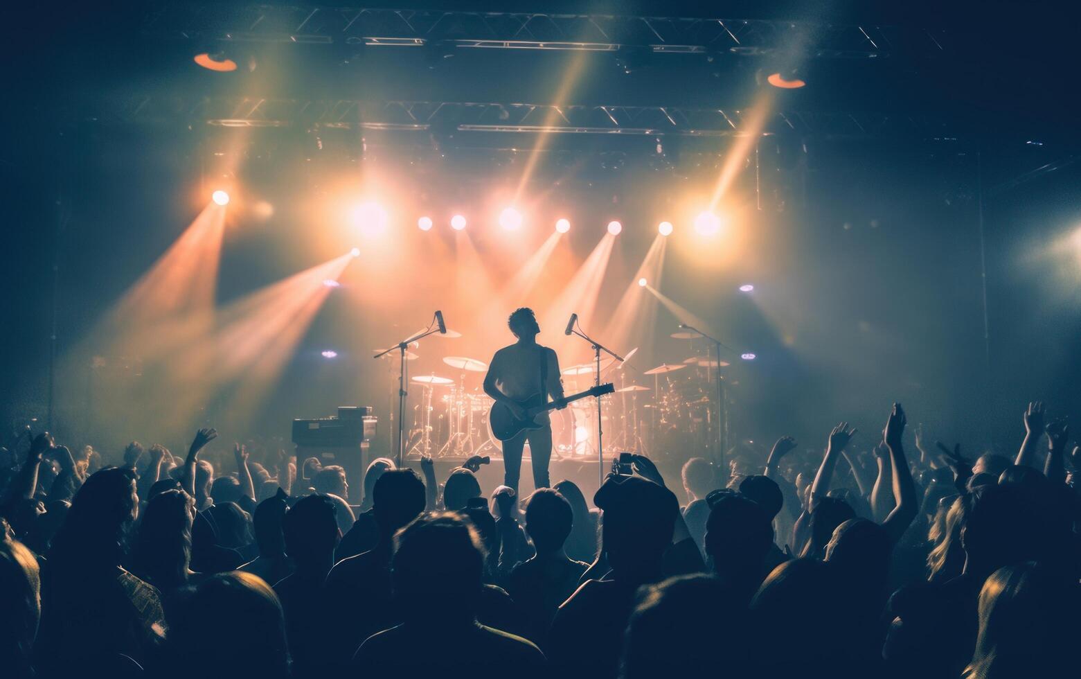 ai genererad dyrkan konsert, mjuk och fläck begrepp. generativ ai foto