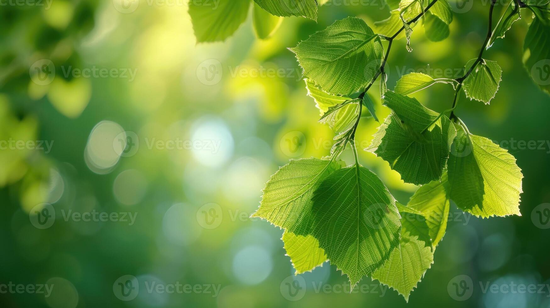 ai genererad en stänga upp av löv på en gren foto