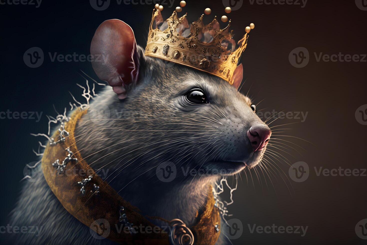 ai genererad råtta kung medeltida porträtt, neuralt nätverk genererad konst foto