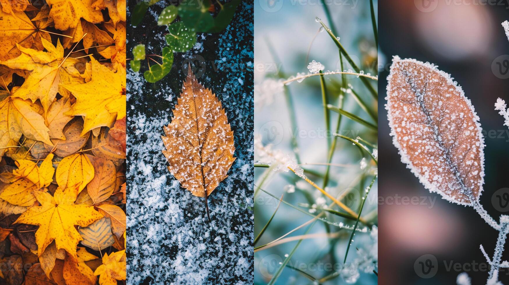 ai genererad collage av säsonger - vår, sommar, höst och vinter. foto