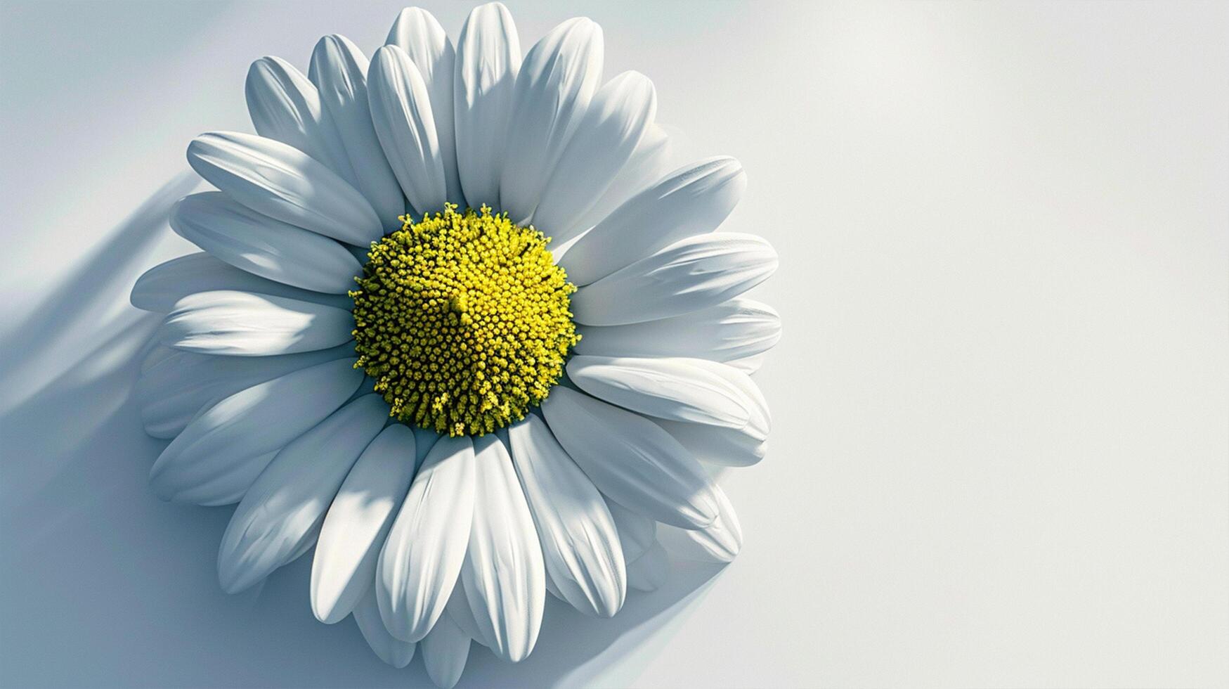ai genererad glad vit daisy kronblad med isolering på vit bakgrund foto