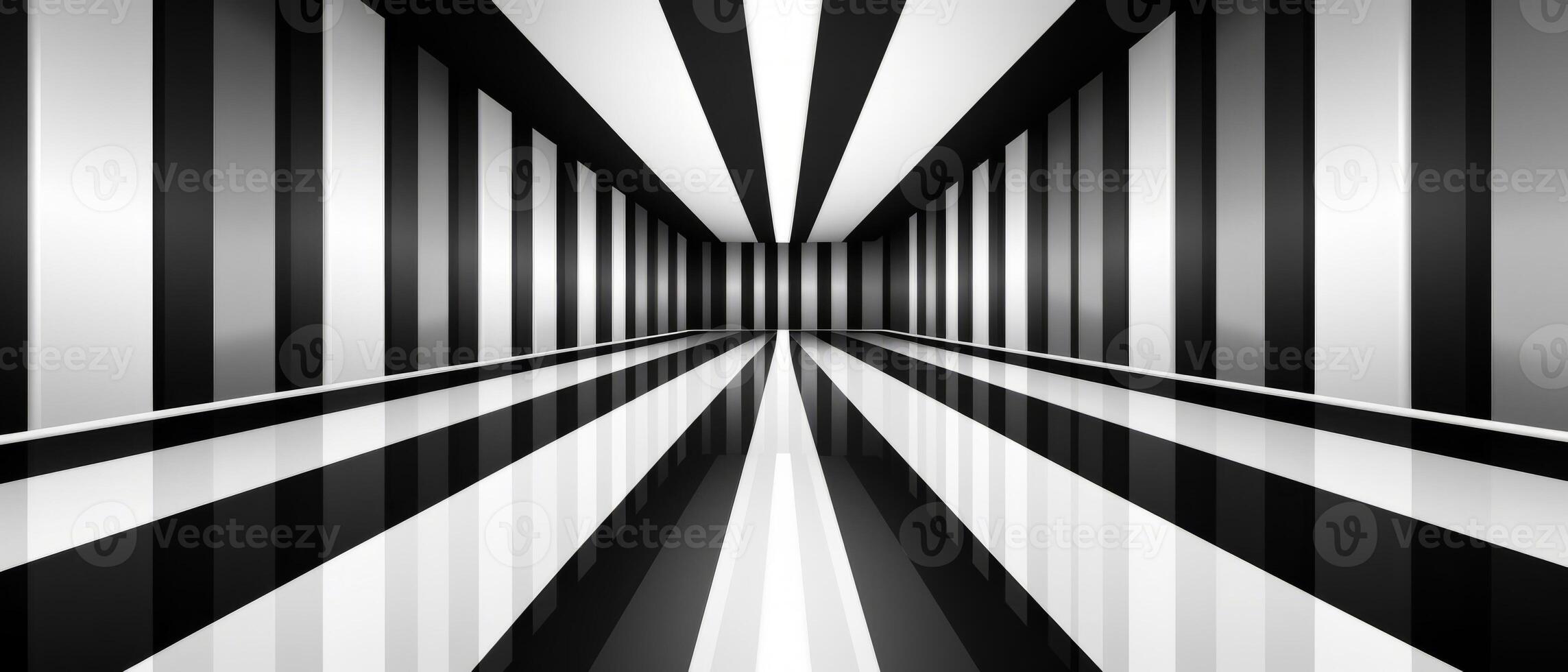 ai genererad ljus och trogen tömma korridor med en modern design. foto