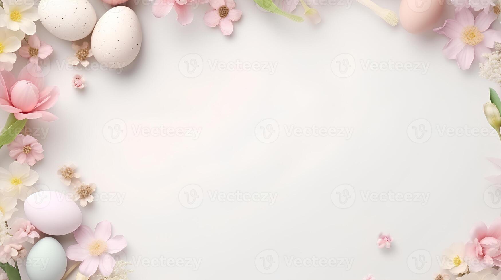 ai genererad sfondo colorato di pasqua lura uova e spazio vuoto foto