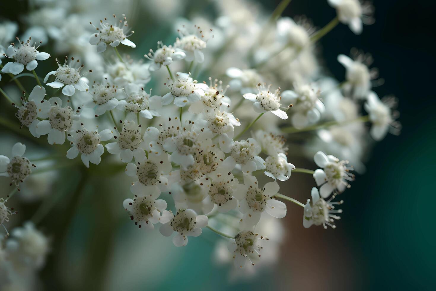 ai genererad bebis andetag - Gypsophila - blomma inföding till Europa, Asien, och afrika - känd för dess mycket liten, delikat vit blooms och luftig utseende. en symbol av oskuld och renhet foto