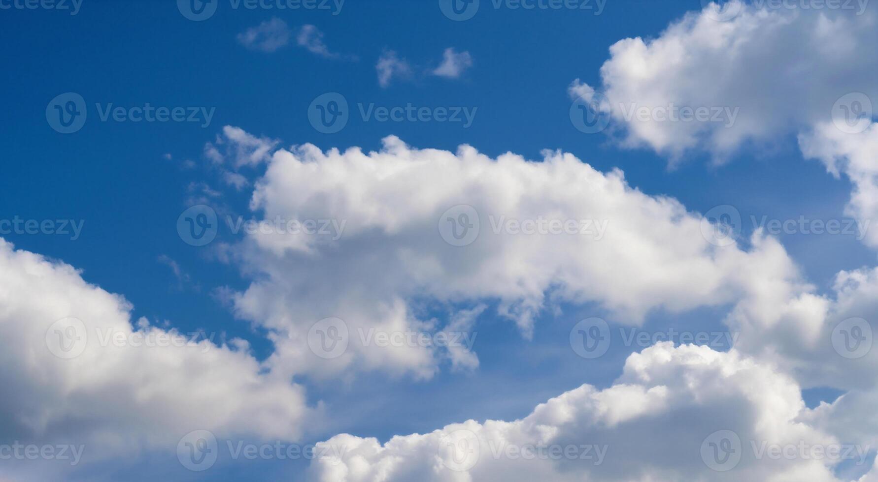 ai genererad blå himmel med vit moln foto