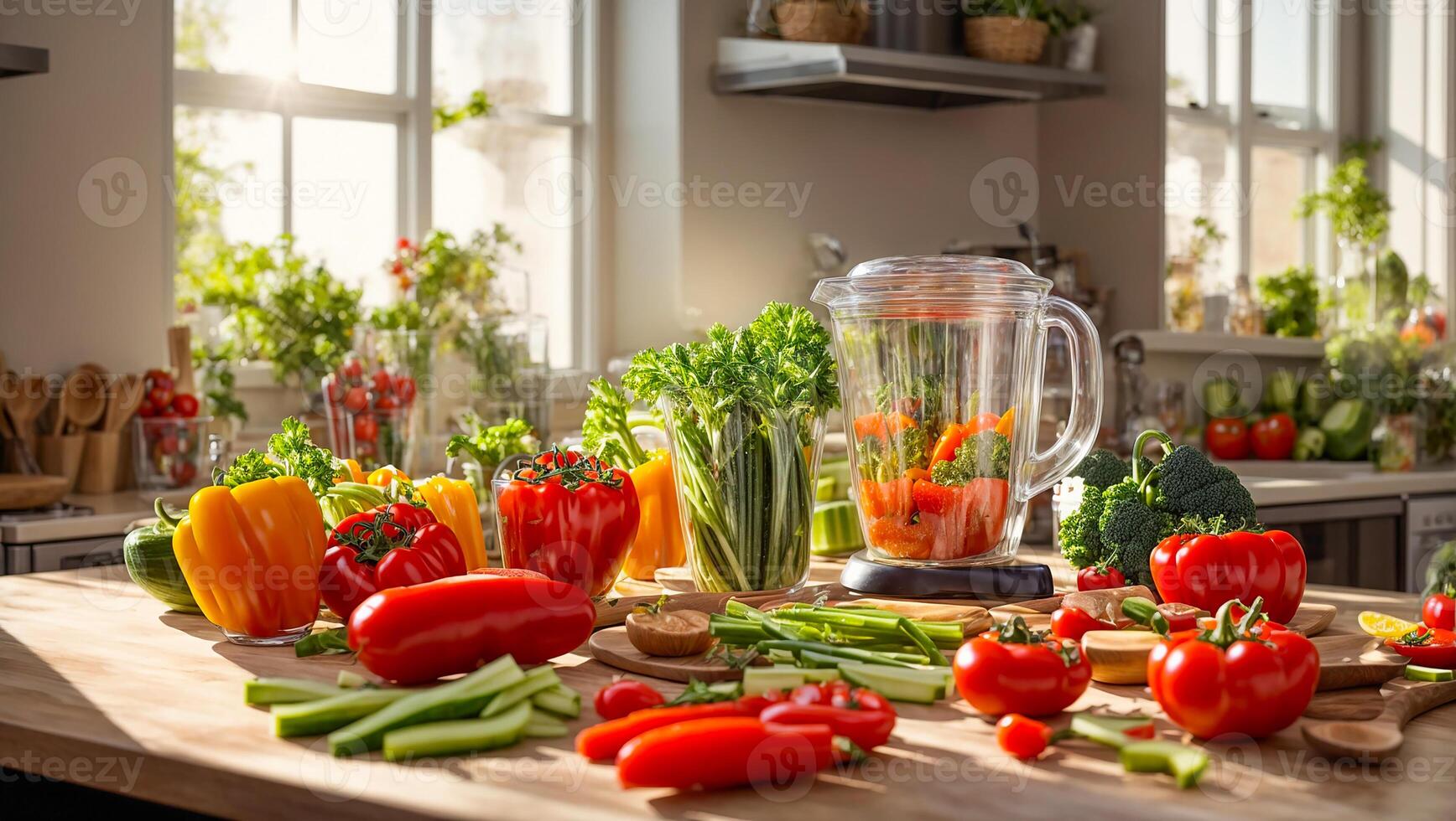 ai genererad färsk grönsaker blandare foto