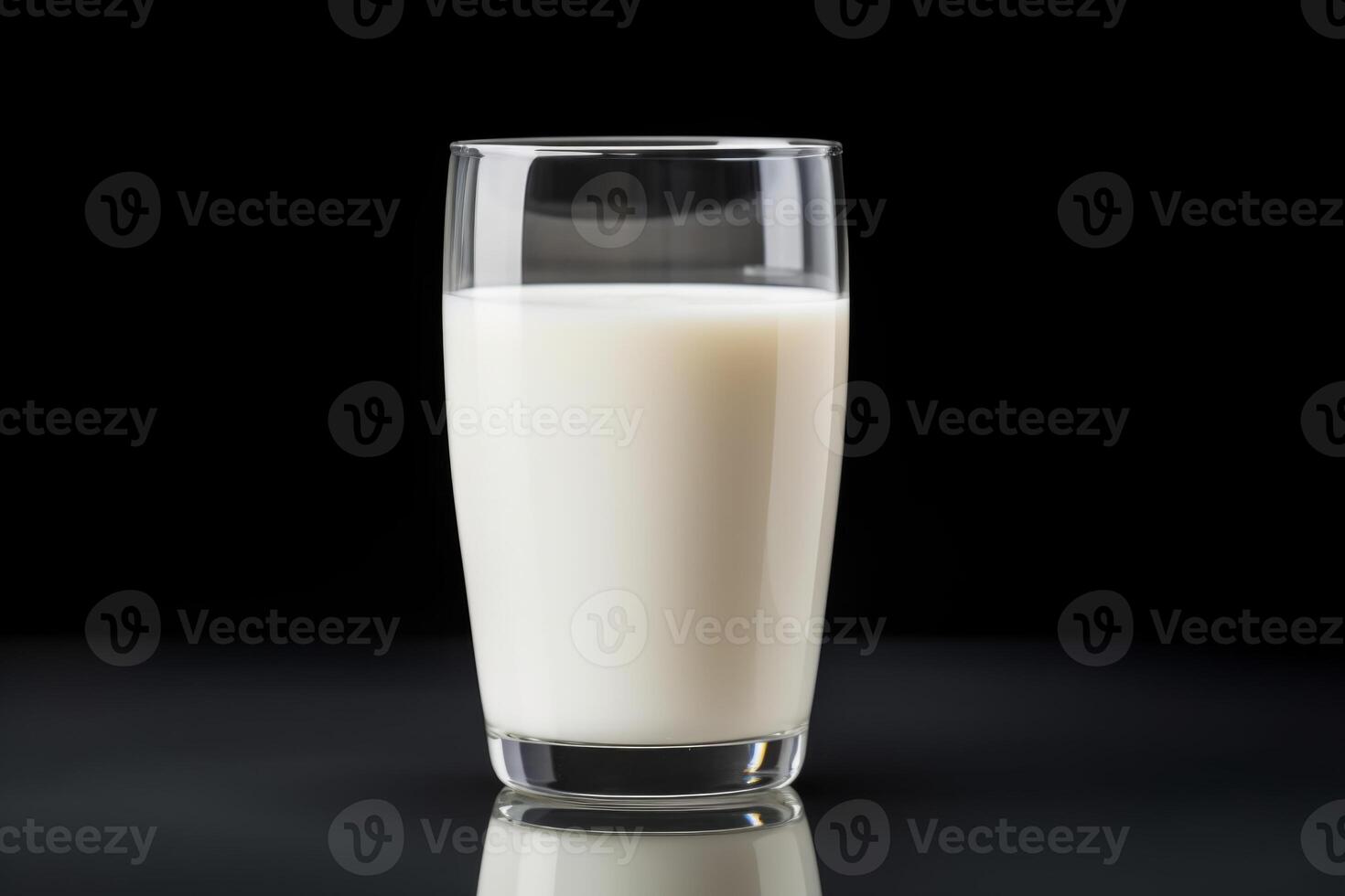 ai genererad isolerat glas av mjölk på vit bakgrund. foto