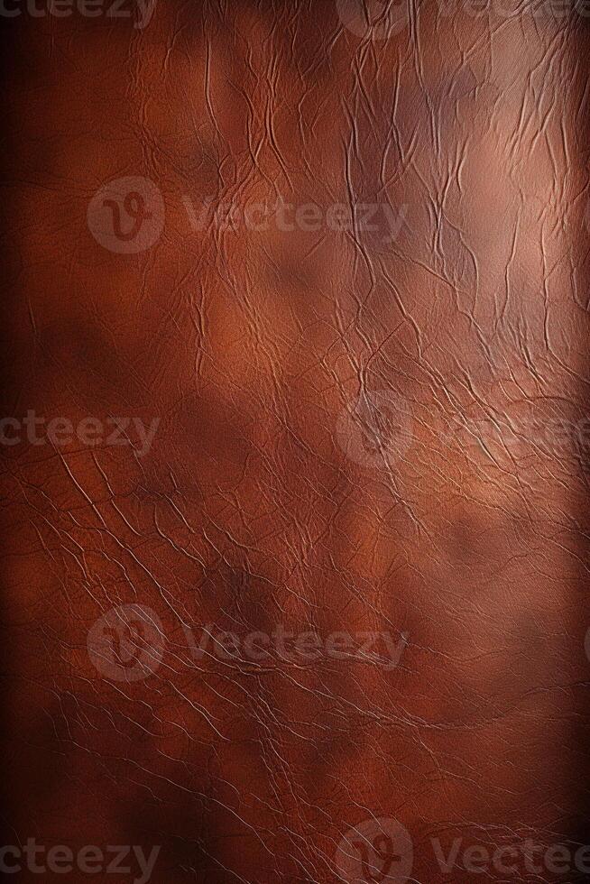 ai genererad grunge yta brun naturlig läder textur vertikal bakgrund foto