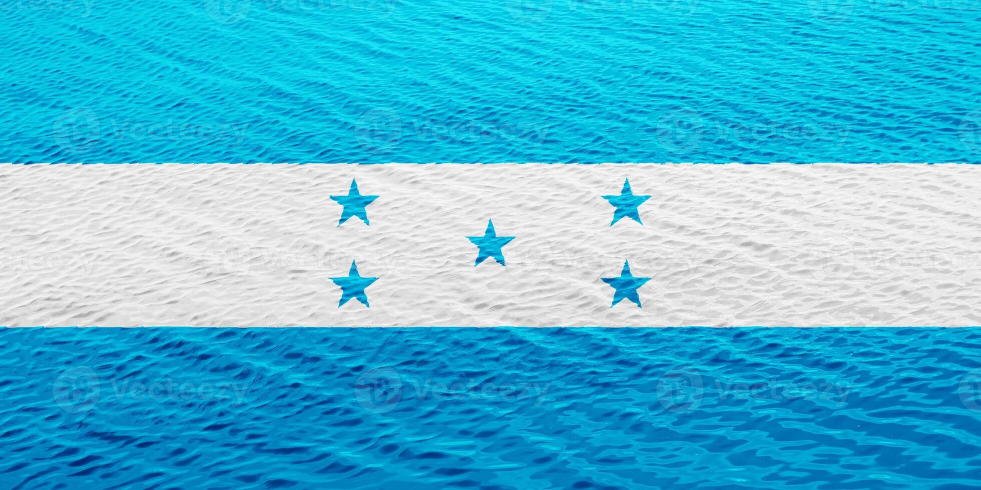 flagga av republik av honduras på en texturerad bakgrund. begrepp collage. foto