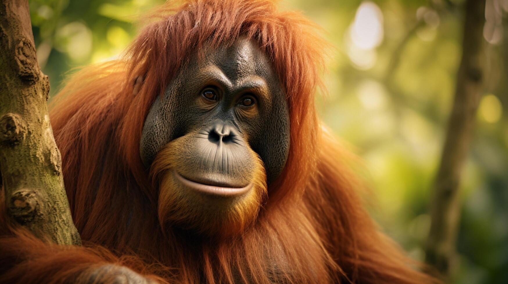 ai genererad orangutang hög kvalitet bild foto