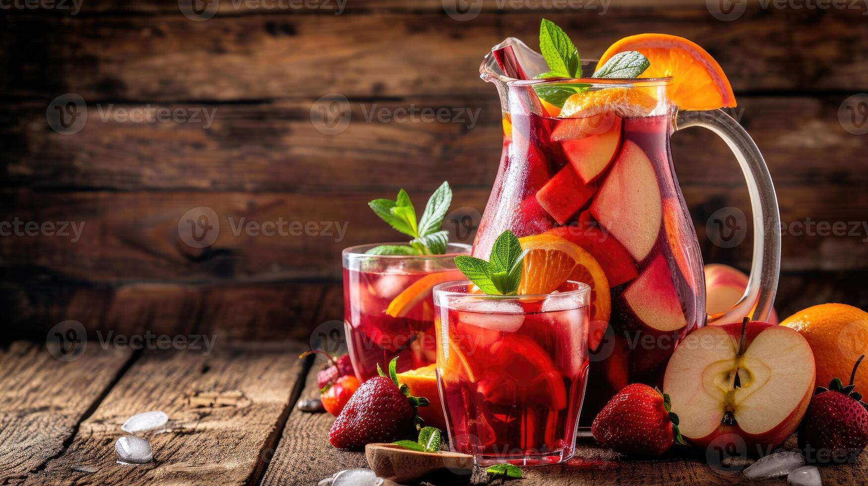 ai genererad uppfylla din törst och återuppliva din känner med detta uppfriskande blandning av kyld frukter, ai genererad. foto