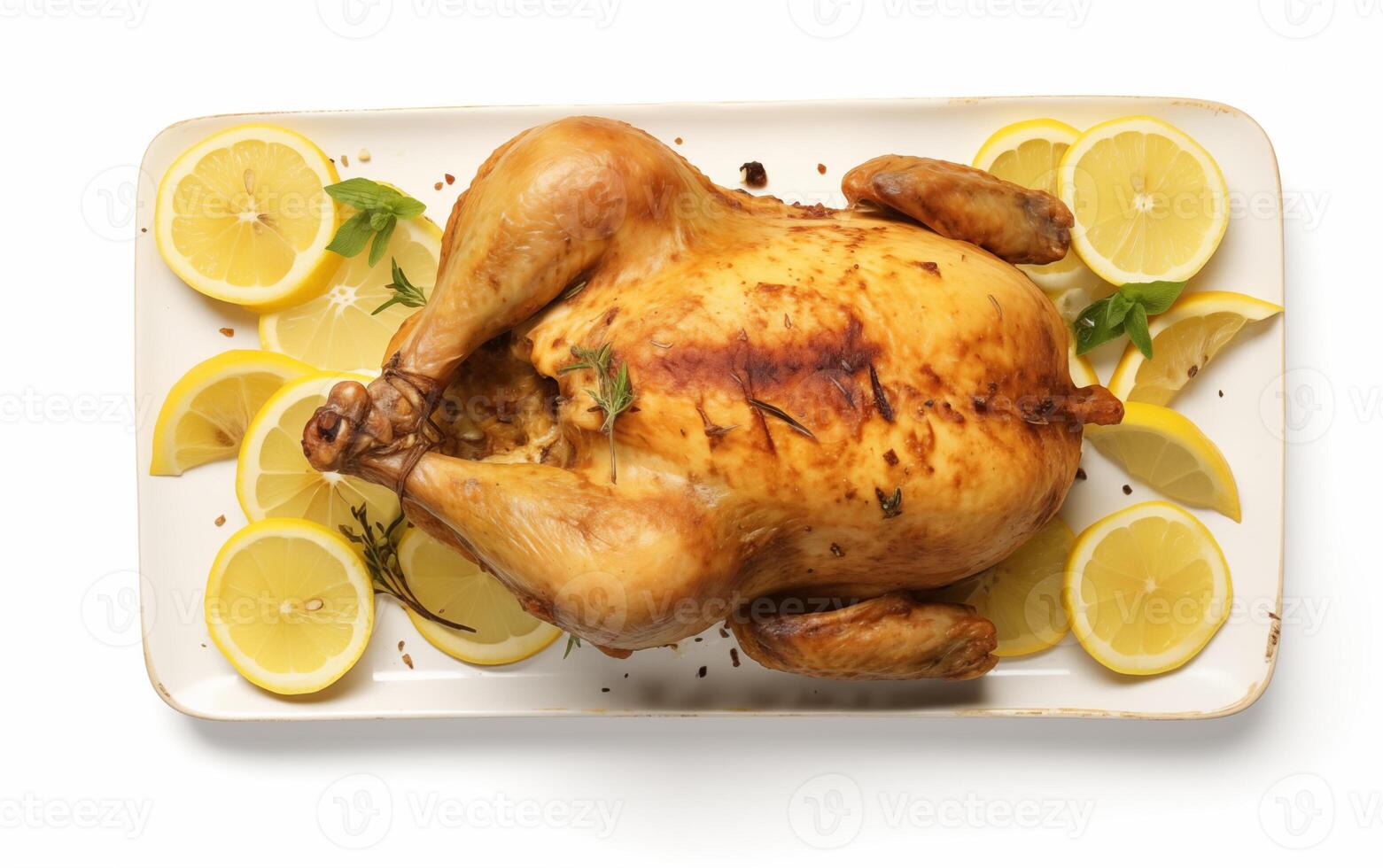 ai genererad friterad hela kyckling isolerat på vit bakgrund foto