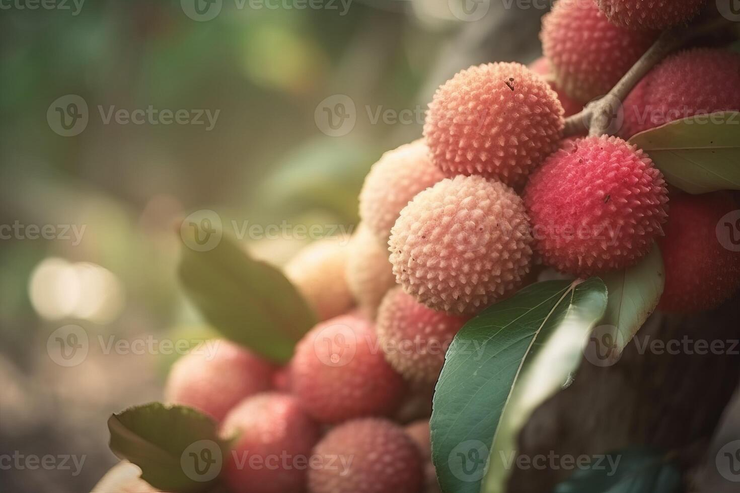 ai genererad litchi organisk plantage thailand. generera ai foto