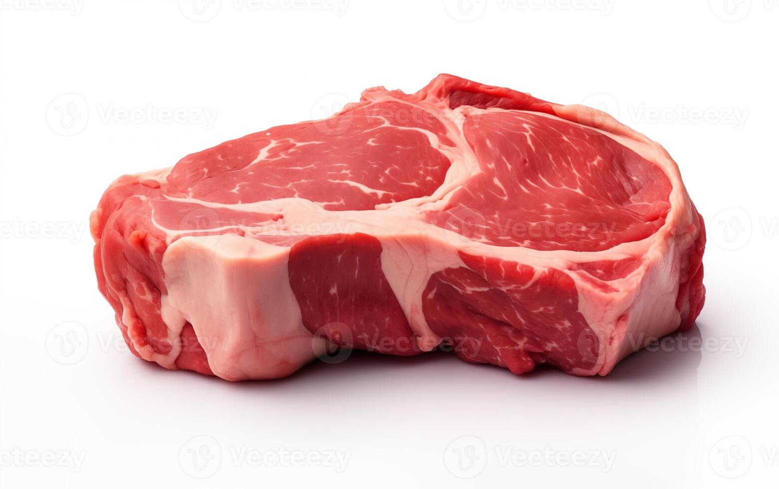 ai genererad kött ko redo med vegetabiliska för matlagning isolerat på vit bakgrund foto