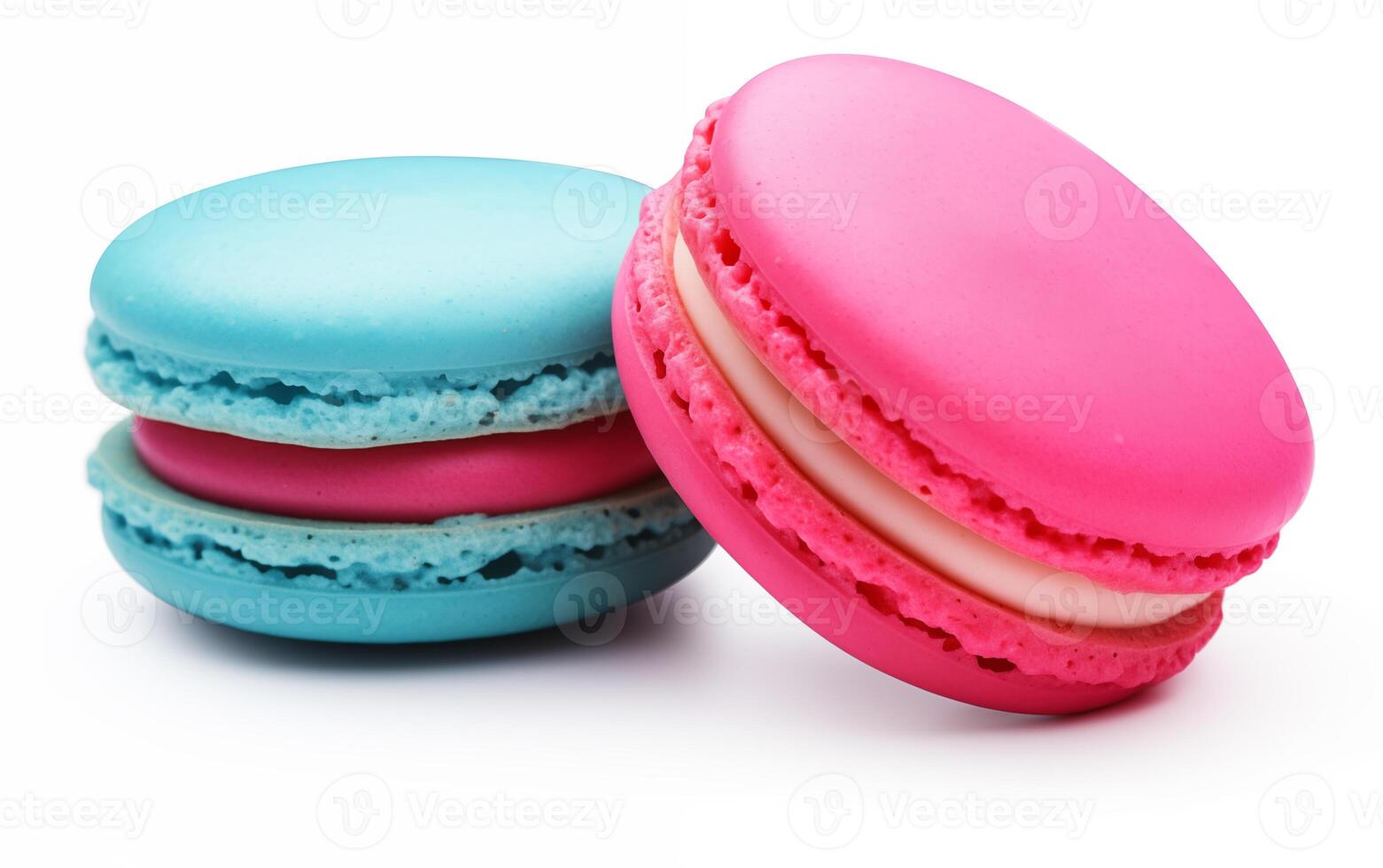 ai genererad macarons ljuv småkakor isolerat på vit bakgrund foto