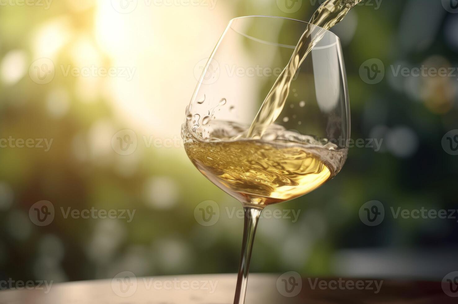 ai genererad häller vit vin vinglas. generera ai foto