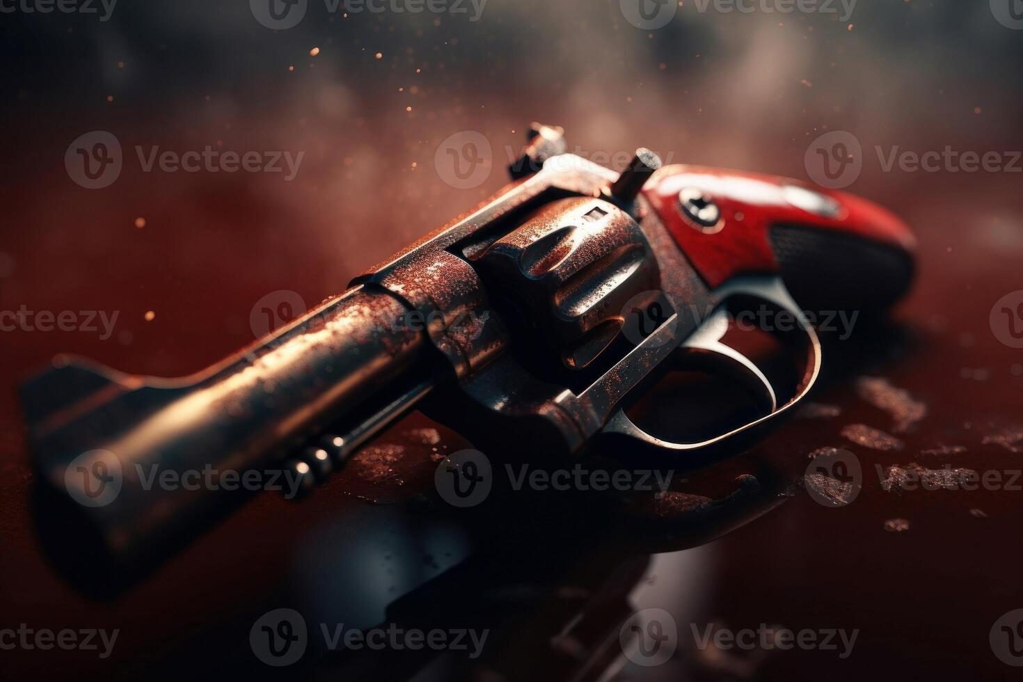 ai genererad dyster revolver vapen. generera ai foto