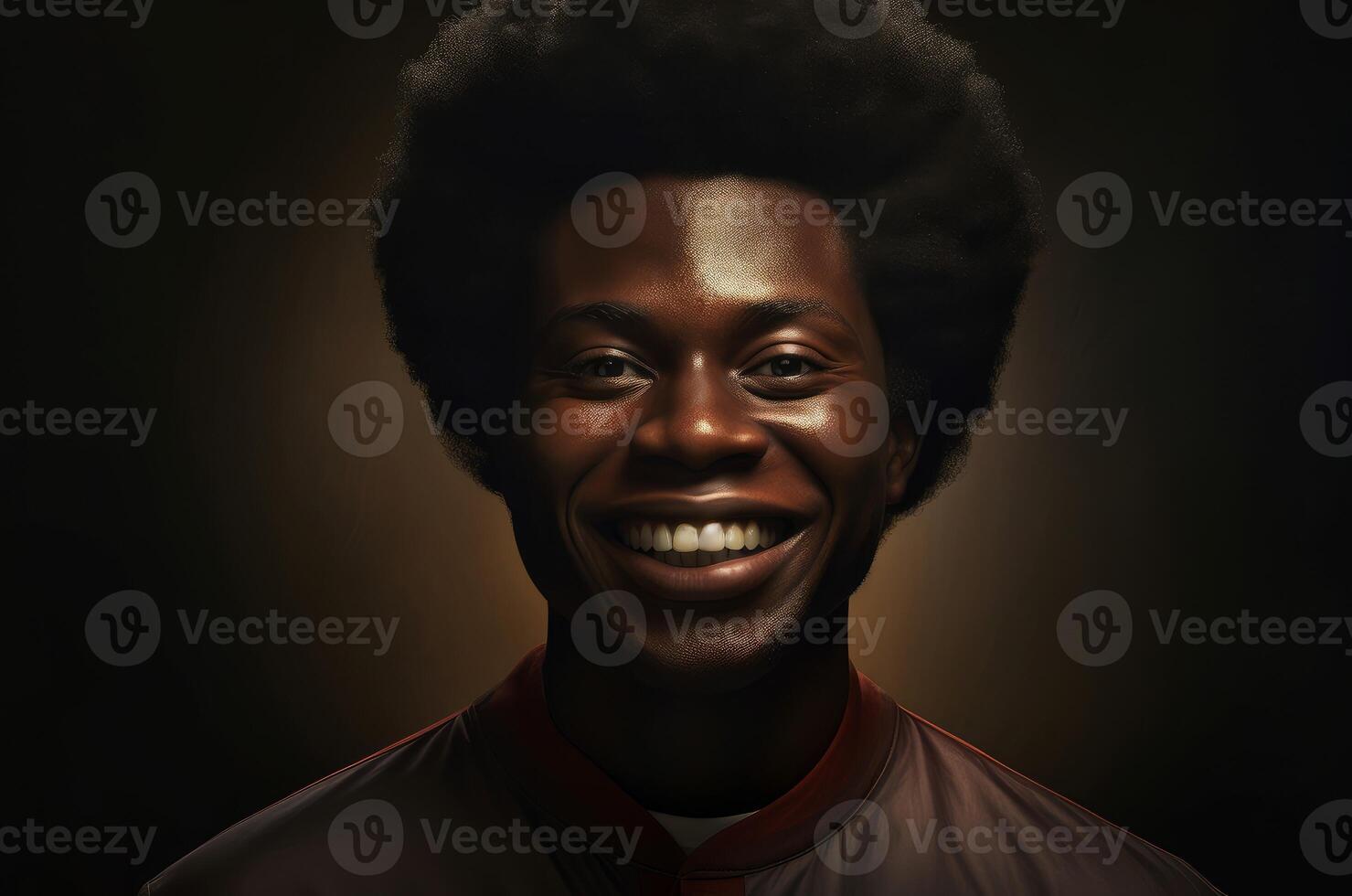 ai genererad gemytlig man afro leende. generera ai foto