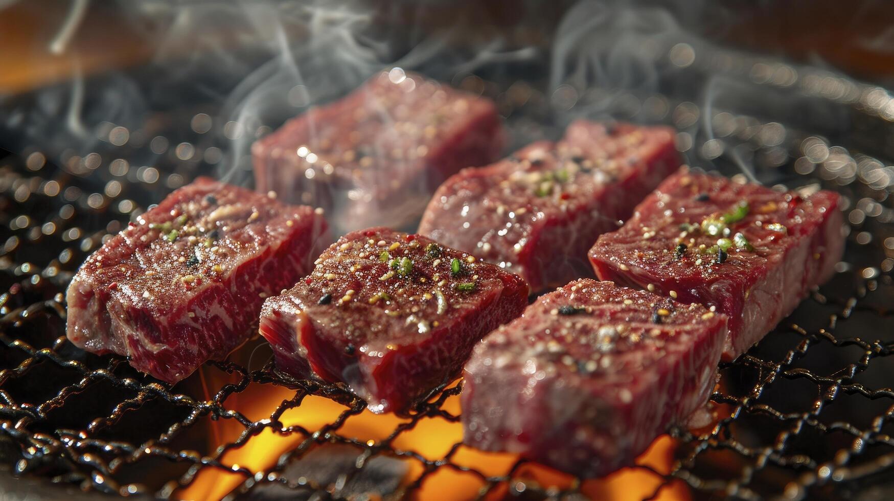 ai genererad yakiniku och shoryu nötkött hacka för din grill foto