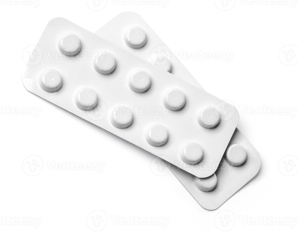 tabletter i remsa isolerat på vit foto