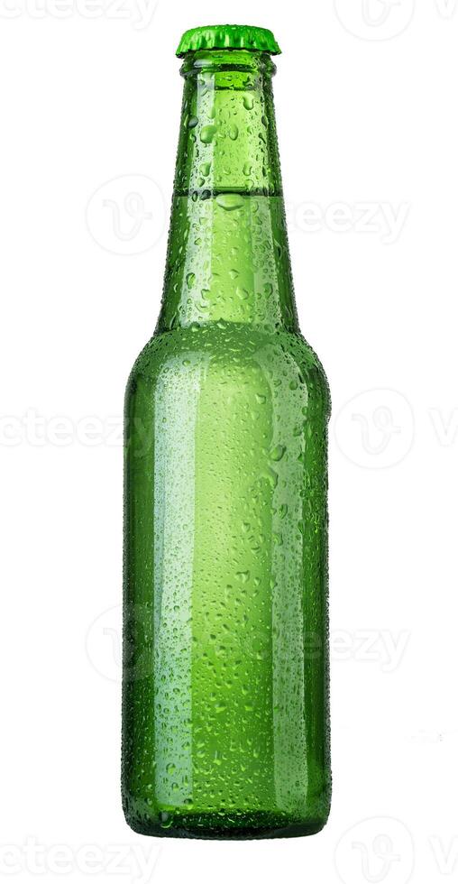 grön flaska isolerat foto