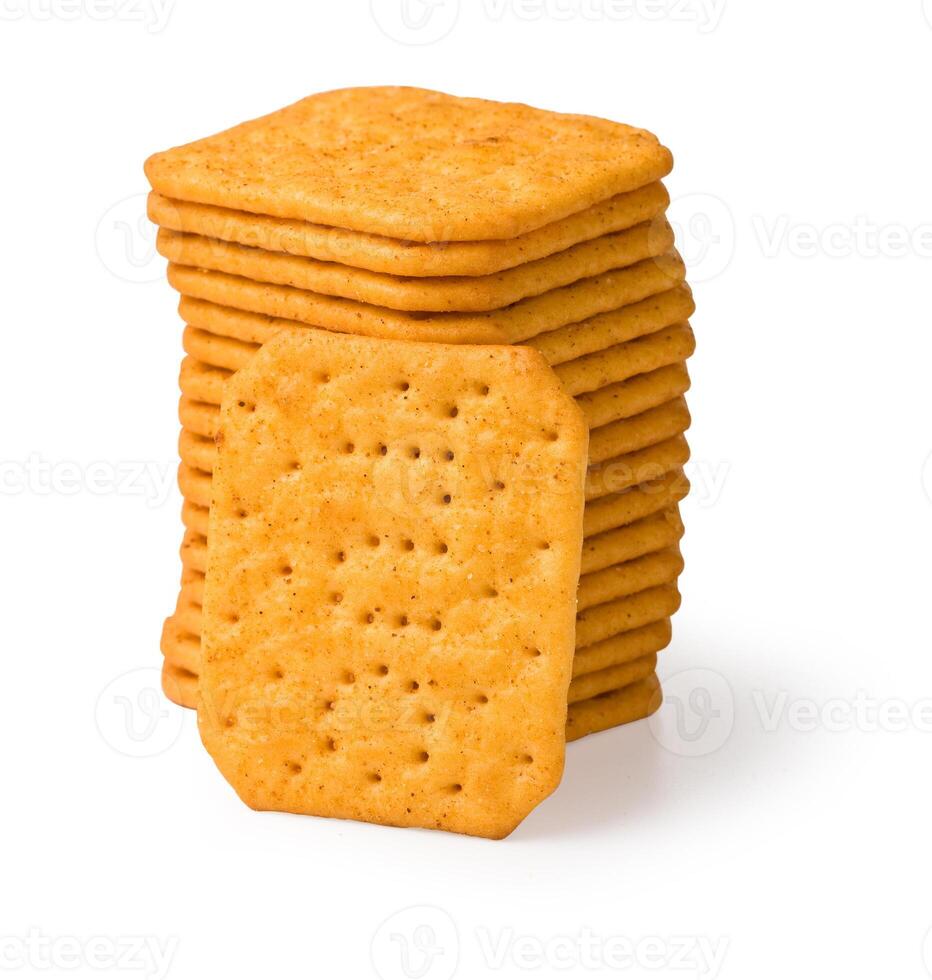 crackers på vit bakgrund foto