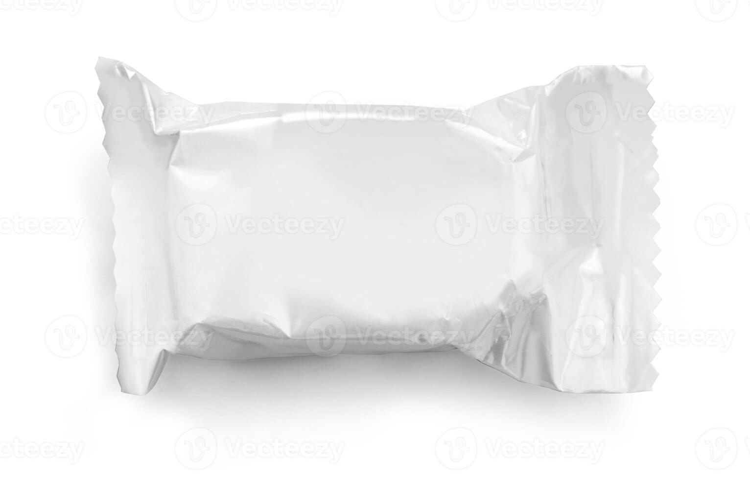 tom plast påse mellanmål förpackning isolerat på vit foto