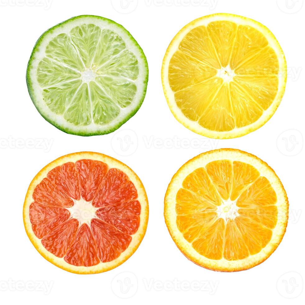 citrus- frukt. orange, citron, kalk, grapefrukt foto