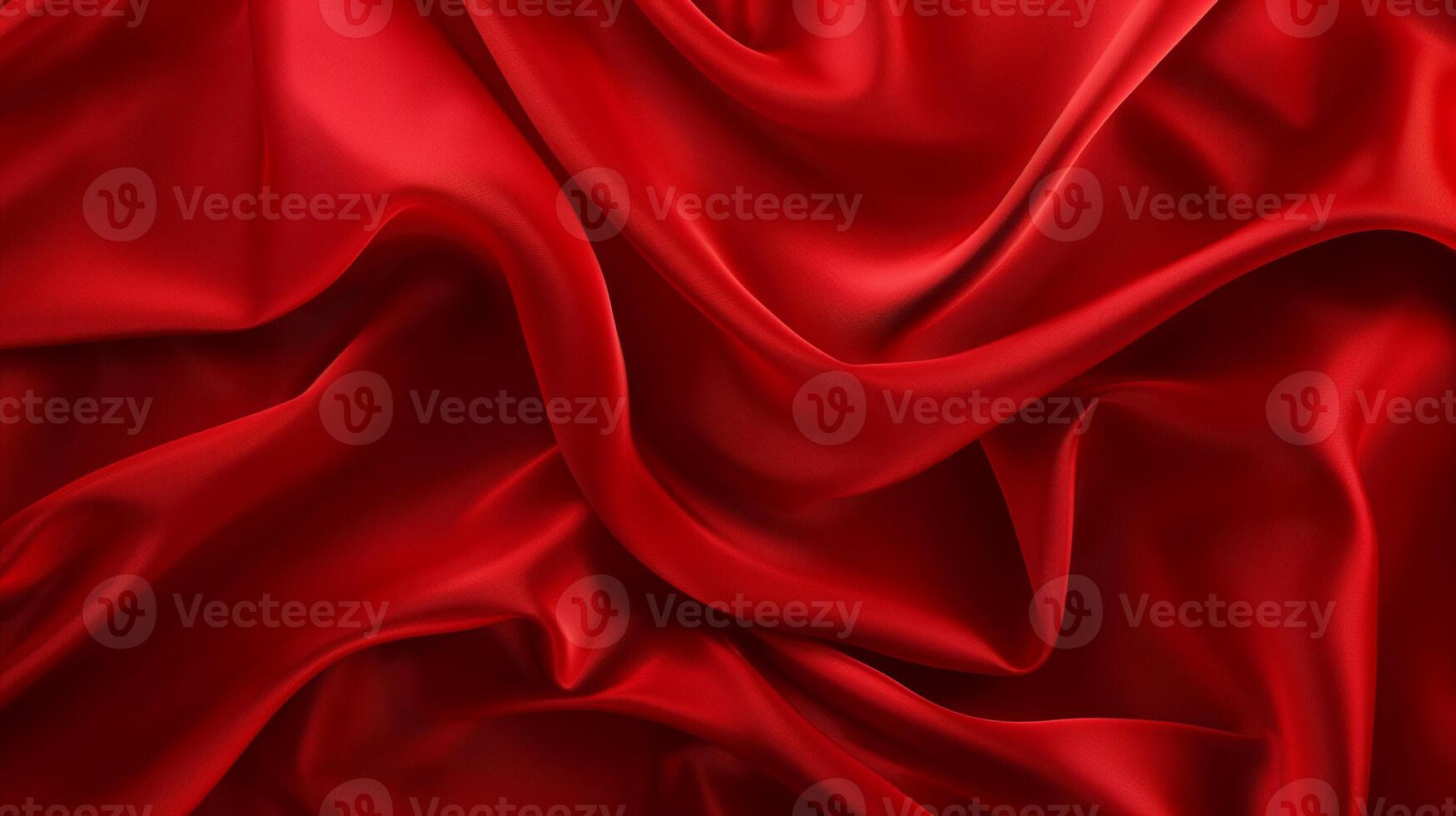 ai genererad romantisk röd satin elegans valentines foto