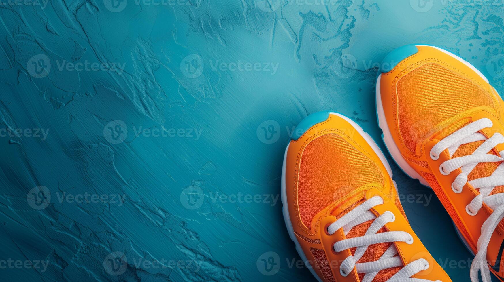 ai genererad vibrerande orange sneakers, aktiva livsstil emblem foto