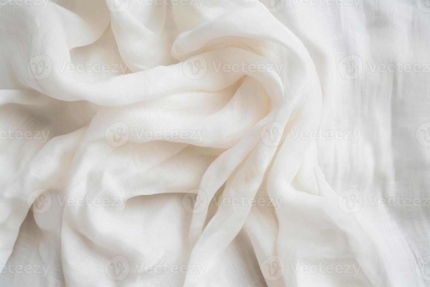 ai genererad minimal abstrakt vit bakgrund slät kurva satin silkig trasa för bakgrund. krusigt vit silke tyg textur. foto