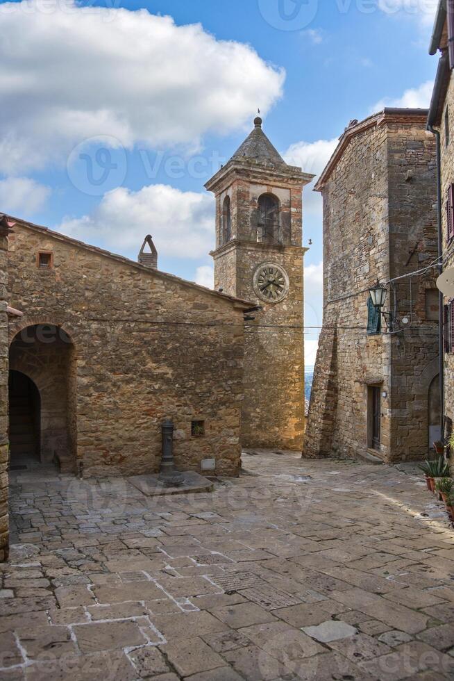 casale marittimo tuscany Italien se av de klocka torn foto