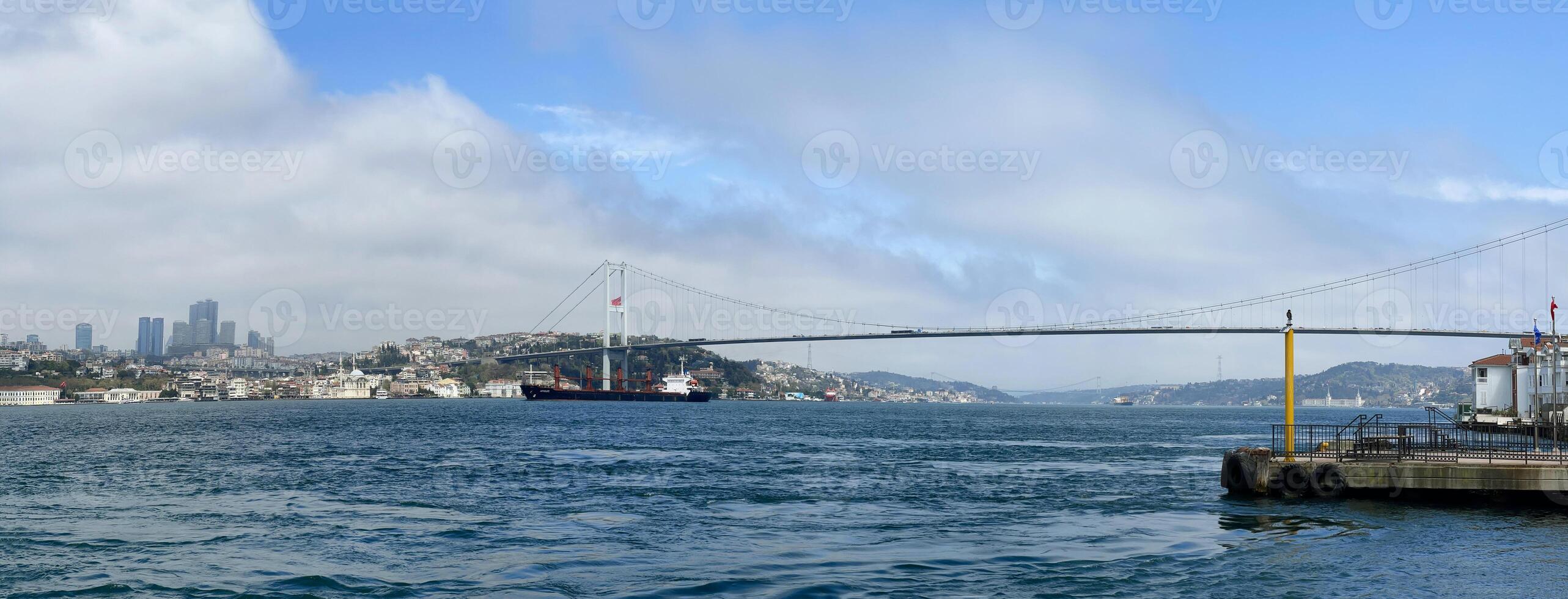 de bosphorus bro från de asiatisk sida av istanbul, Kalkon foto