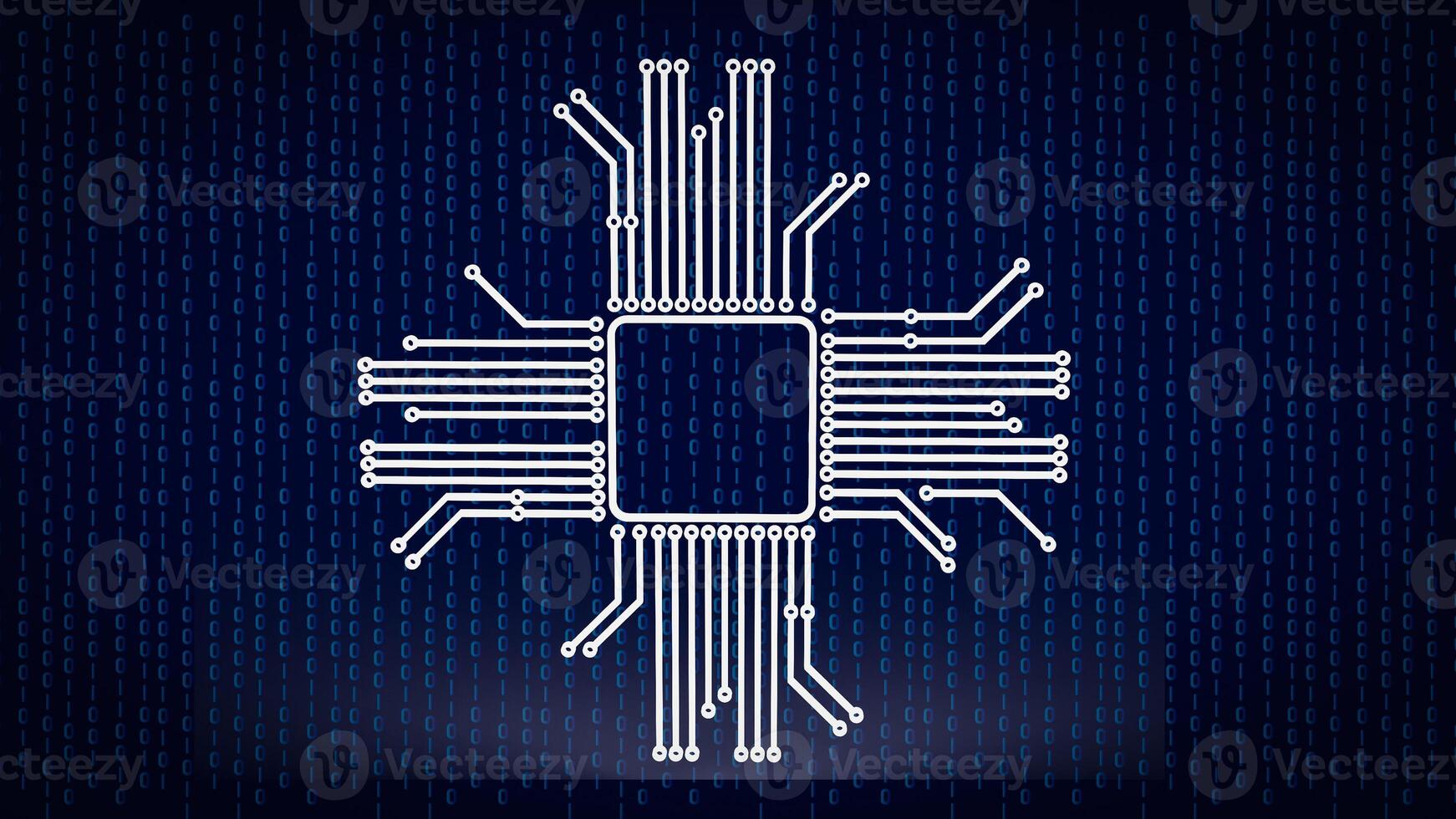 de elektronisk logik på digital bakgrund för teknologi begrepp 3d tolkning. foto