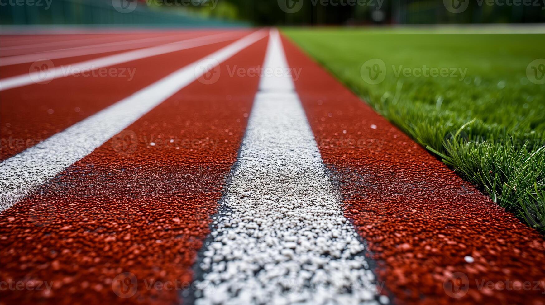 ai genererad röd och vit linje på baseboll fält foto